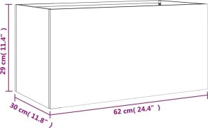 vidaXL Donica, czarna, 62x30x29 cm, stal 10
