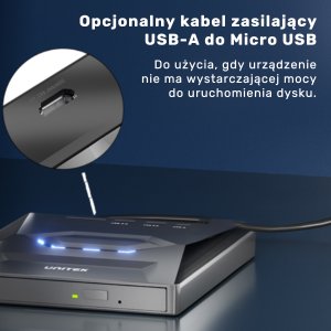 Odtwarzacz DVD Unitek Nagrywarka zewnętrzna DVD/CD, Hub USB 5Gbps, czytnik kart SD 3