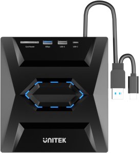Odtwarzacz DVD Unitek Nagrywarka zewnętrzna DVD/CD, Hub USB 5Gbps, czytnik kart SD 5