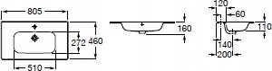 Alkotest A32799C000 / ROCA / VICTORIA / UMYWALKA MEBLOWA UNIK 80X46 CM / 1