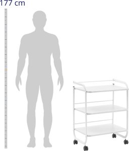 Physa Wózek pomocnik kosmetyczny 3 półki 60 x 43 x 83 cm - biały Wózek pomocnik kosmetyczny 3 półki 60 x 43 x 83 cm - biały 3