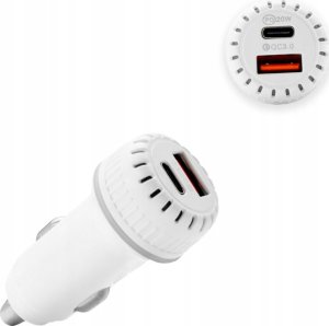 Ładowarka . ECONOMY ŁADOWARKA SAMOCHODOWA USB+TYP-C QC3.0+PD BIAŁA  38W TR-C01 1