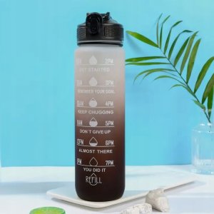 BUTELKA SPORTOWA / MOTYWACYJNA BIDON REFILL BIAŁO-CZARNY 2