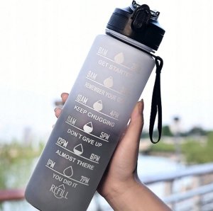 BUTELKA SPORTOWA / MOTYWACYJNA BIDON REFILL BIAŁO-CZARNY 3