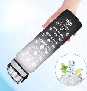 BUTELKA SPORTOWA / MOTYWACYJNA BIDON REFILL BIAŁO-CZARNY 5