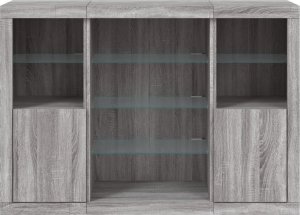 vidaXL Szafki z oświetleniem LED, 3 szt., szary dąb sonoma 6