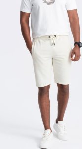 Ombre Szorty męskie dresowe z bawełny BASIC  kremowe V5 OM-SRBS-0149 XL 4