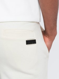 Ombre Szorty męskie dresowe z bawełny BASIC  kremowe V5 OM-SRBS-0149 XL 5