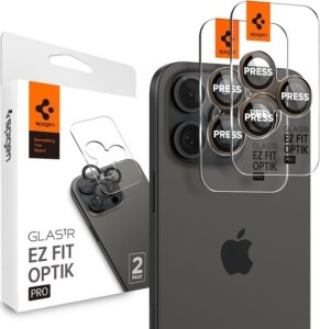 Spigen Spigen Glass tR EZ Fit Optik Pro 2 Pack, desert titanium - iPhone 16 Pro/Pro Max 1