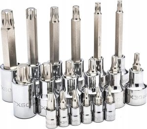 Sourcing SATA TORX SOCKETS 18 pcs. SHANK 1/4" 1/2" 9