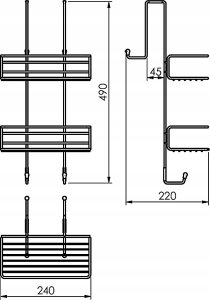 Koszyk prysznicowy Gedy TITO SHOW CADDY HANG 2 BASK 22X24X49 BL 2