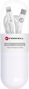 Kabel USB ForCell FORCELL C291 kabel Typ C do Lightning PD 27W TUBA 1 m biały 1