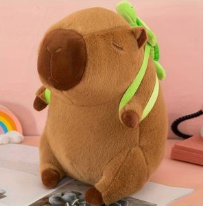 Plush Maskotka Pluszowa Pluszak Kapibara Capybara Z Plecakiem Przytulanka 23 Cm 3