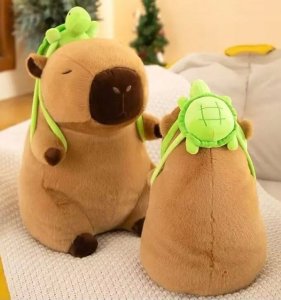 Plush Maskotka Pluszowa Pluszak Kapibara Capybara Z Plecakiem Przytulanka 23 Cm 5