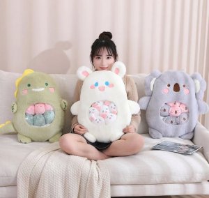 Skibi Maskotka Pluszowa Dla Dzieci Dinozaur Miś Pudding Zabawka Pluszak Duża 50Cm 9