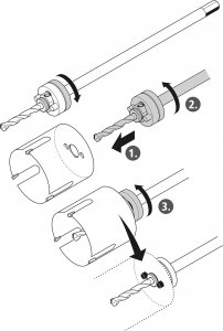 Wolfcraft Trzpień mocujący ekstra długi, wolfcraft 3