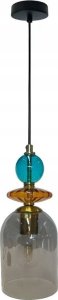 Lampa wisząca Light Prestige Light Prestige Tropea LP-2004/1P M SM lampa wisząca zwis retro miska szklany klosz 1x15W E27 czarna/dymiona 1