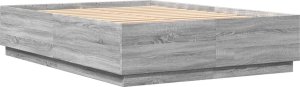 vidaXL Rama łóżka, szary dąb sonoma, 140x200cm materiał drewnopochodny 3