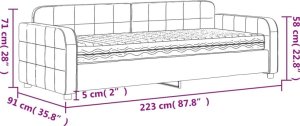 vidaXL Sofa z materacem do spania, niebieska, 80x200 cm, aksamit 12