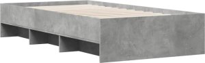 vidaXL Rama łóżka, szarość betonu, 100x200 cm, materiał drewnopochodny 4