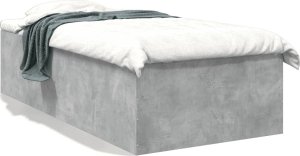 vidaXL Rama łóżka, szarość betonu, 100x200 cm, materiał drewnopochodny 2