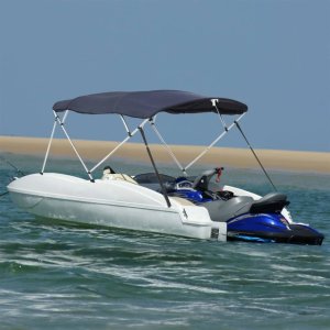vidaXL Bimini ze ściankami z siatki, 4 pałąki, 243x(185-198)x137 cm 1