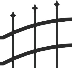 vidaXL Ogrodzenie z grotami, czarne, 165 cm, malowana proszkowo stal 4