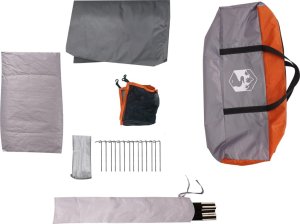 Namiot turystyczny vidaXL Namiot z przedsionkiem, 6-os., szaro-pomarańczowy, wodoszczelny 11