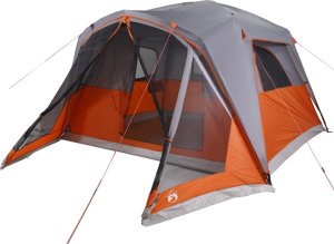 Namiot turystyczny vidaXL Namiot z przedsionkiem, 6-os., szaro-pomarańczowy, wodoszczelny 4
