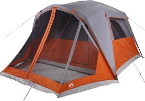 Namiot turystyczny vidaXL Namiot z przedsionkiem, 6-os., szaro-pomarańczowy, wodoszczelny 5
