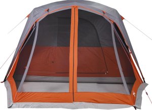 Namiot turystyczny vidaXL Namiot z przedsionkiem, 6-os., szaro-pomarańczowy, wodoszczelny 6