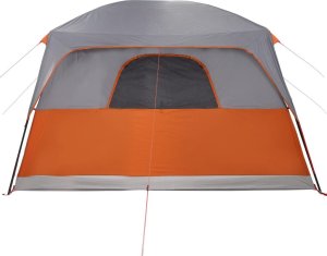 Namiot turystyczny vidaXL Namiot z przedsionkiem, 6-os., szaro-pomarańczowy, wodoszczelny 9