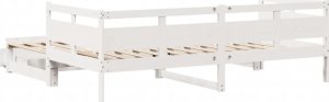 vidaXL Łóżko dzienne rozsuwane, szuflady, białe, 90x200 cm, sosnowe 7