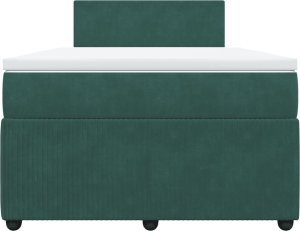 vidaXL Łóżko kontynentalne z materacem, ciemnozielone, 120x190 cm 4