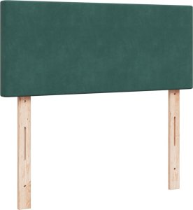 vidaXL Łóżko kontynentalne z materacem, ciemnozielone, 120x190 cm 5