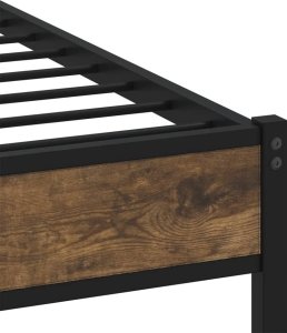 vidaXL Metalowa rama łóżka, bez materaca, przydymiony dąb, 183x213 cm 7