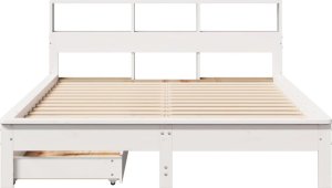 vidaXL Łóżko z regałem, bez materaca, białe, 150x200 cm, sosnowe 4