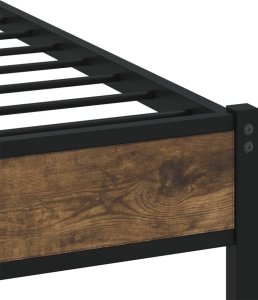 vidaXL Metalowa rama łóżka, bez materaca, przydymiony dąb, 180x200 cm 7