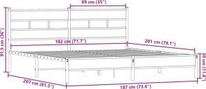 vidaXL Metalowa rama łóżka, bez materaca, przydymiony dąb, 180x200 cm 9