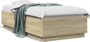 vidaXL Rama łóżka z LED, dąb sonoma, 75x190cm, materiał drewnopochodny 5