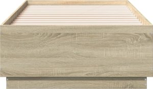 vidaXL Rama łóżka z LED, dąb sonoma, 75x190cm, materiał drewnopochodny 6