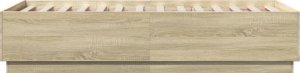 vidaXL Rama łóżka z LED, dąb sonoma, 75x190cm, materiał drewnopochodny 7