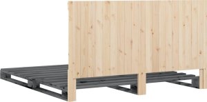 vidaXL Rama łóżka z wezgłowiem, szara, 200x200 cm, lite drewno sosnowe 9