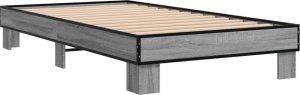 vidaXL Rama łóżka, szary dąb sonoma, 90x200cm, materiał drewnopochodny 6