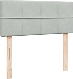 vidaXL Łóżko kontynentalne z materacem, jasnoszare, 120x190cm, aksamit 5