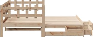 vidaXL Łóżko dzienne rozsuwane, szuflady, 90x200 cm, sosnowe 6