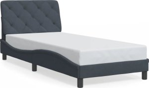 vidaXL Rama łóżka z LED, ciemnoszara, 90x200 cm, aksamitna 5