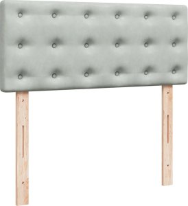 vidaXL Łóżko kontynentalne z materacem, jasnoszare, 120x190cm, aksamit 5