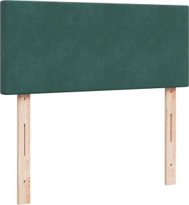 vidaXL Łóżko kontynentalne z materacem, ciemnozielone, 120x190 cm 12