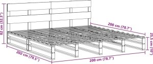 vidaXL Rama łóżka bez materaca, 200x200 cm, lite drewno sosnowe 12